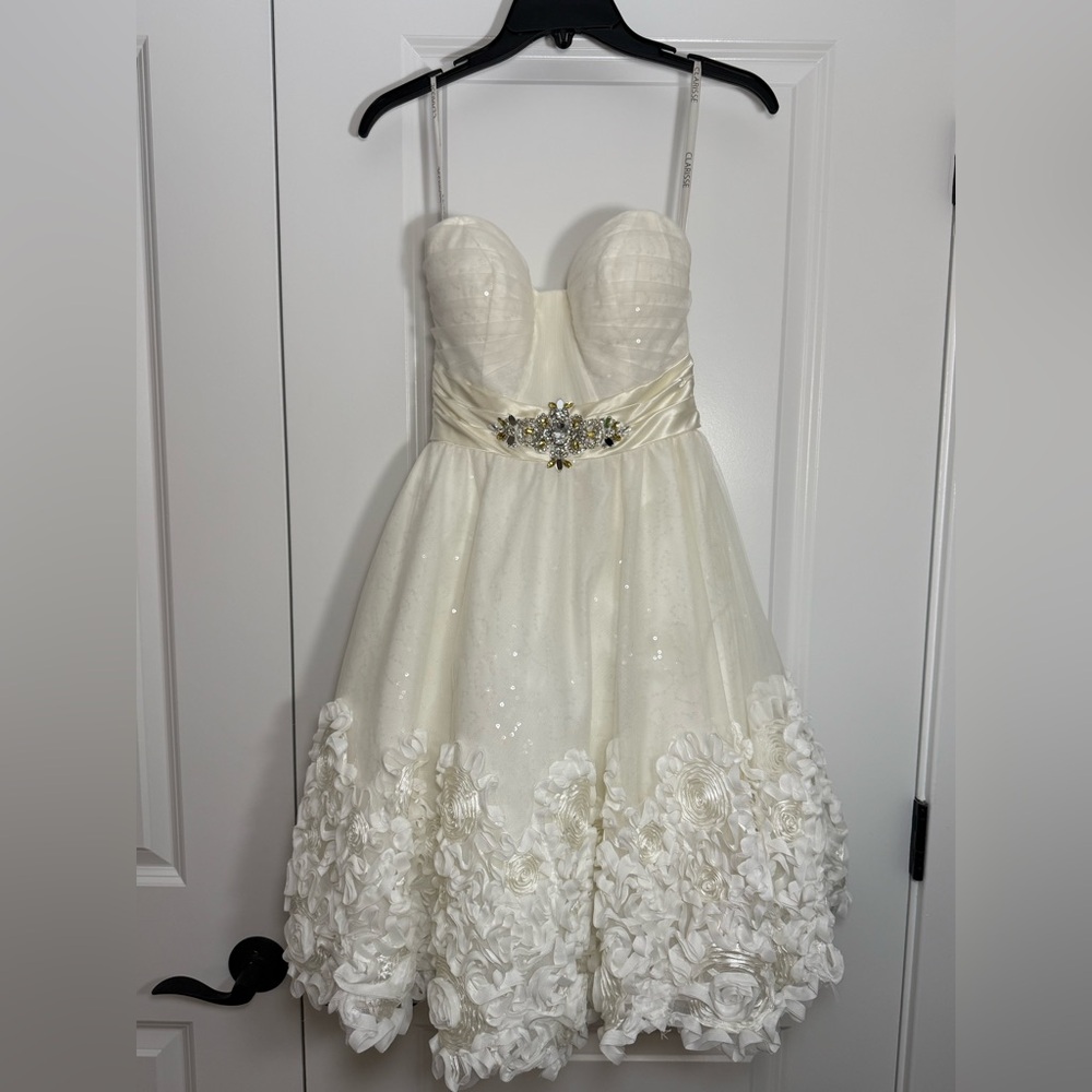 Clarisse Ivory Kids Dress with Floral Accents